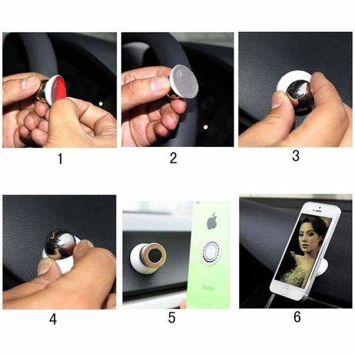 Magnetic Car Phone Holder Mount – 360° Dash Mount for iPhone & GPS